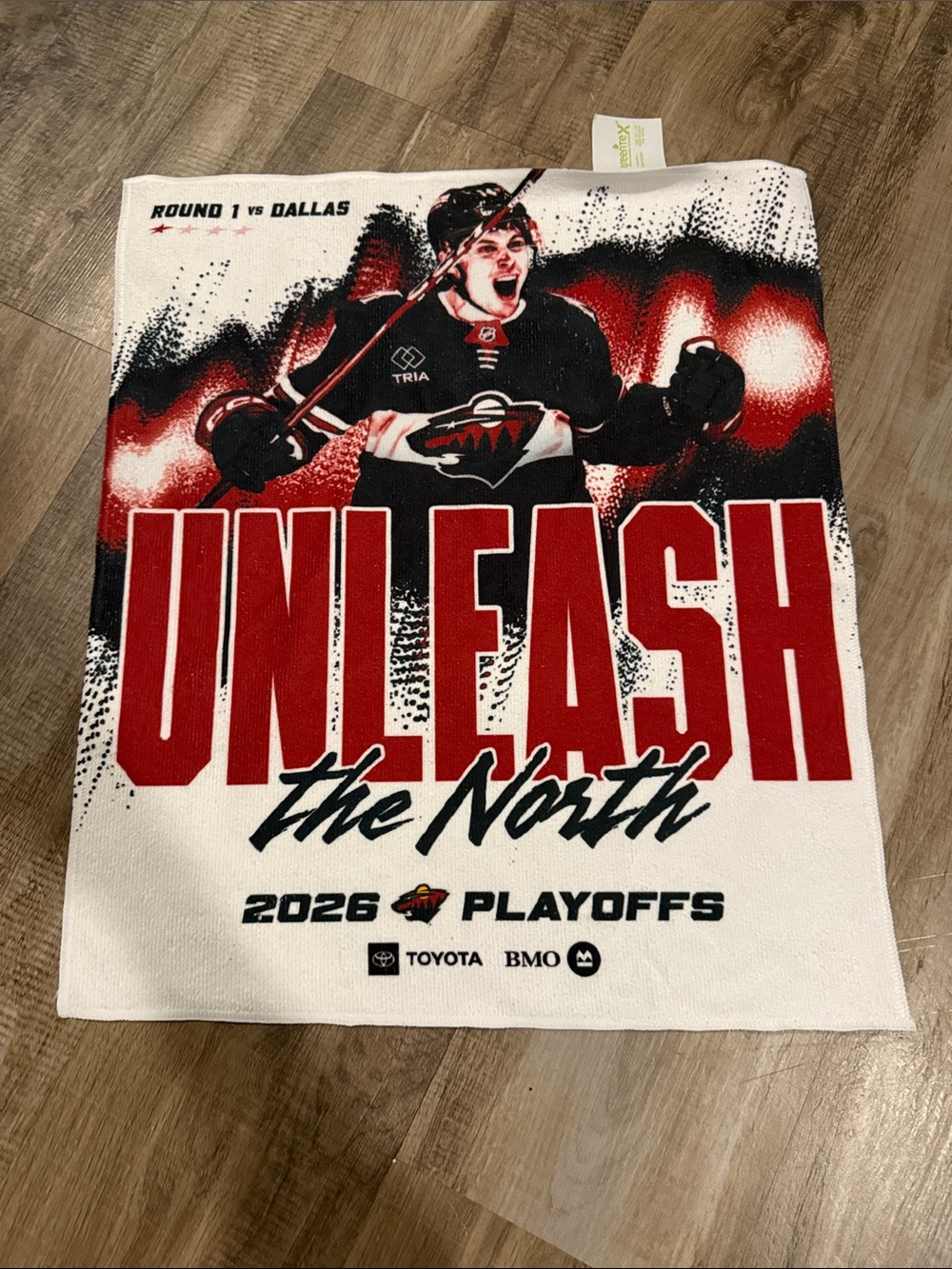 Unleash The North 2026 Playoffs Rally Towel - Red, Black, White